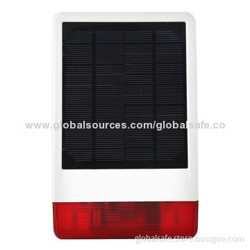 Solar powered GSM alarm system with spot siren